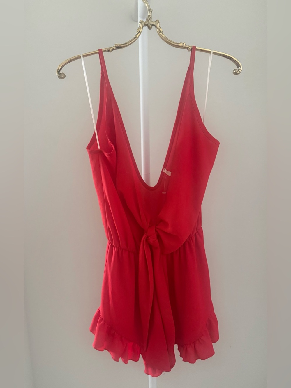 Sage Red Women's Deep V Neck Romper